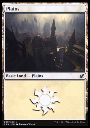 (290) Magic The Gathering Commander 2019 Single: Plains (V.3)  Land