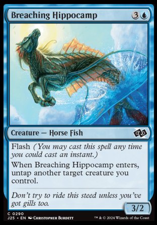 (290) Magic The Gathering Foundations Jumpstart Single: Breaching Hippocamp  Common
