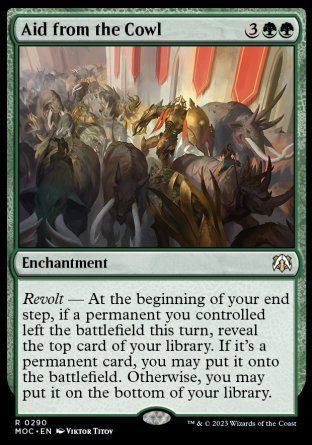 (290) Magic The Gathering Commander: March of the Machine Single: Aid from the Cowl  Rare
