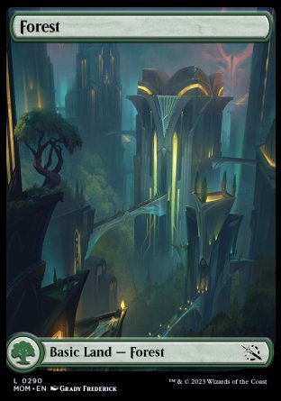 (290) Magic The Gathering March of the Machine Single: Forest (V.2) Holo Land