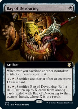 (290) Magic The Gathering Commander: Adventures in the Forgotten Realms: Extras Single: Bag of Devouring  Rare