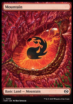 (290) Magic The Gathering Tarkir: Dragonstorm: Extras Single: Mountain Holo Land