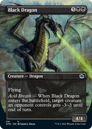(291) Magic The Gathering Adventures in the Forgotten Realms: Extras Single: Black Dragon Holo Uncommon