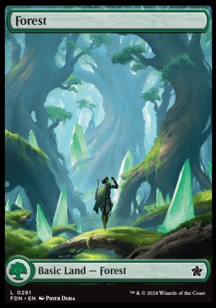 (291) Magic The Gathering Magic: The Gathering Foundations: Extras Single: Forest (V.2) Holo Land