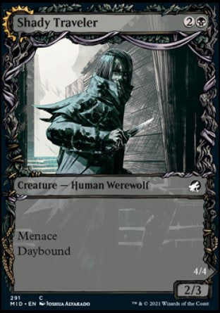 (291) Magic The Gathering Innistrad: Midnight Hunt: Extras Single: Shady Traveler // Stalking Predator  Common