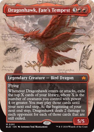 (291) Magic The Gathering Bloomburrow: Extras Single: Dragonhawk, Fate's Tempest  Mythic