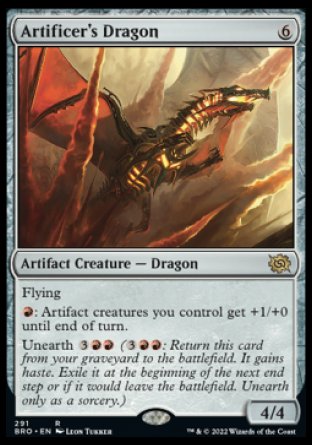 (291) Magic The Gathering The Brothers' War: Extras Single: Artificer's Dragon (V.1) Holo Rare