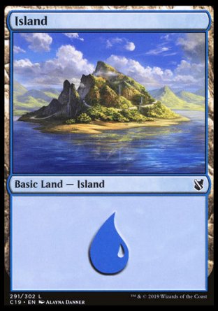 (291) Magic The Gathering Commander 2019 Single: Island (V.1)  Land