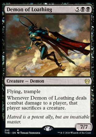 (292) Magic The Gathering Theros Beyond Death: Extras Single: Demon of Loathing  Rare