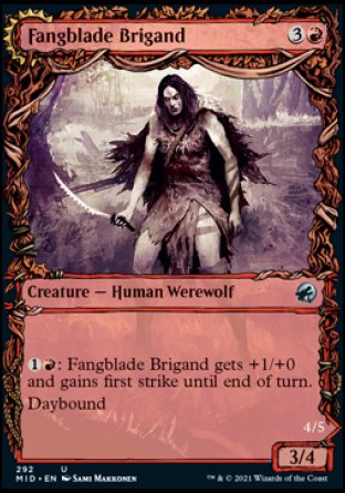(292) Magic The Gathering Innistrad: Midnight Hunt: Extras Single: Fangblade Brigand // Fangblade Eviscerator Holo Uncommon