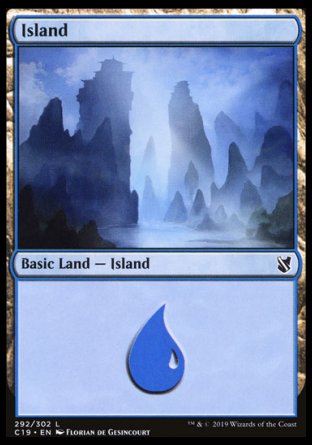 (292) Magic The Gathering Commander 2019 Single: Island (V.2)  Land