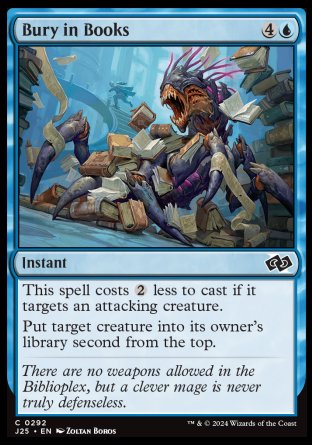 (292) Magic The Gathering Foundations Jumpstart Single: Bury in Books  Common