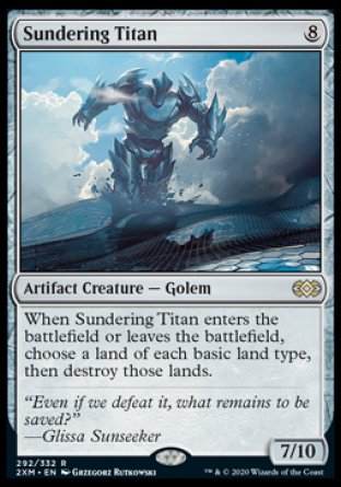 (292/332) Magic The Gathering Double Masters Single: Sundering Titan Holo Rare