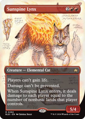 (292) Magic The Gathering Bloomburrow: Extras Single: Sunspine Lynx Holo Rare