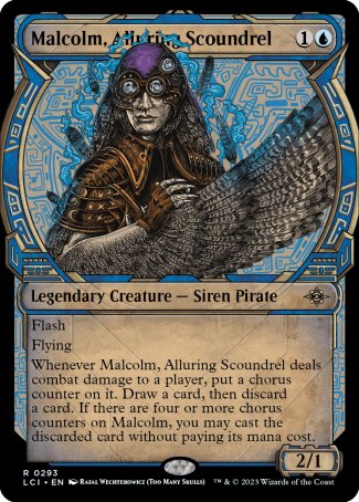 (293) Magic The Gathering The Lost Caverns of Ixalan: Extras Single: Malcolm, Alluring Scoundrel Holo Rare