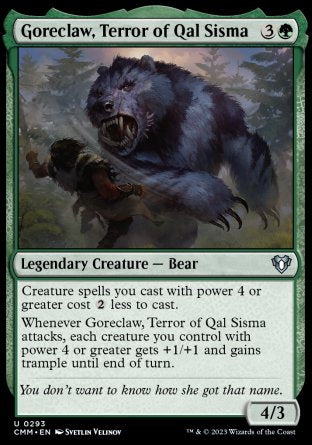 (293) Magic The Gathering Commander Masters Single: Goreclaw, Terror of Qal Sisma  Uncommon
