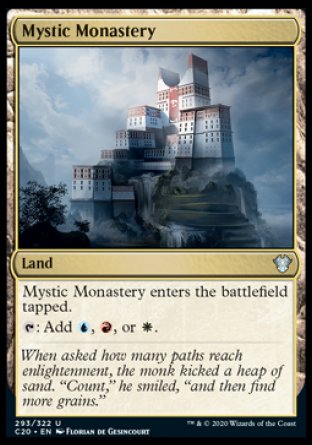 (293/322) Magic The Gathering Commander: Ikoria Single: Mystic Monastery  Uncommon