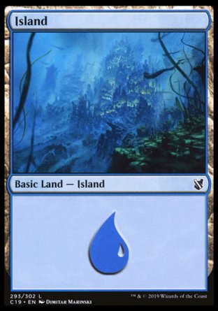 (293) Magic The Gathering Commander 2019 Single: Island (V.3)  Land