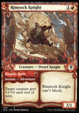(294) Magic The Gathering Throne of Eldraine: Extras Single: Rimrock Knight // Boulder Rush  Common