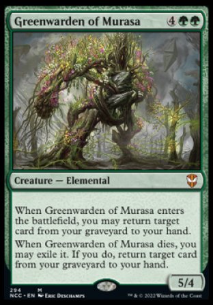 (294) Magic The Gathering Commander: Streets of New Capenna Single: Greenwarden of Murasa  Mythic