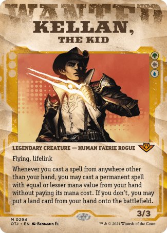 (294) Magic The Gathering Outlaws of Thunder Junction: Extras Single: Kellan, the Kid  Mythic