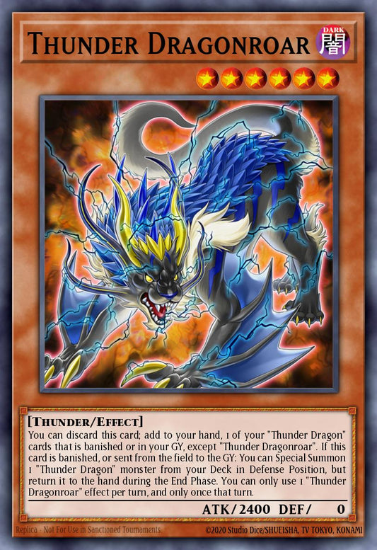 (169) YuGiOh TCG MP19: 2019 Gold Sarcophagus Tin Mega Pack Single: Thunder Dragonroar  Secret Rare