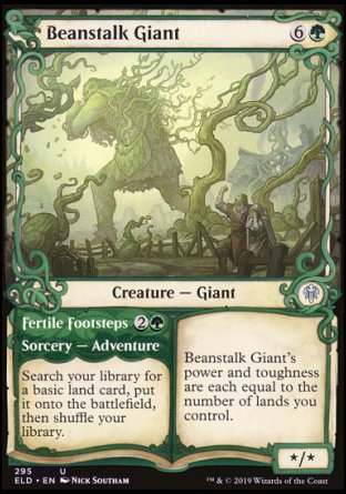 (295) Magic The Gathering Throne of Eldraine: Extras Single: Beanstalk Giant // Fertile Footsteps  Uncommon