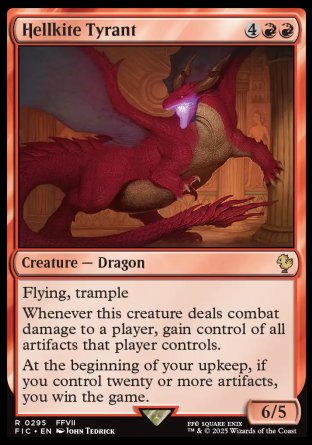 (295) Magic The Gathering Commander: Magic: The Gathering - FINAL FANTASY Single: Hellkite Tyrant  Rare