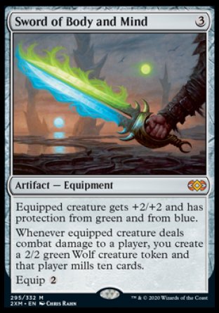 (295/332) Magic The Gathering Double Masters Single: Sword of Body and Mind Holo Mythic