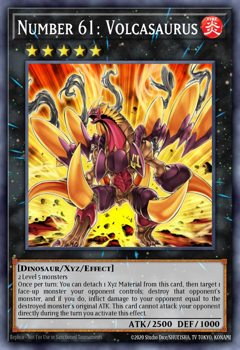 (043) YuGiOh TCG JUSH: Justice Hunters Single: Number 61: Volcasaurus  Rare