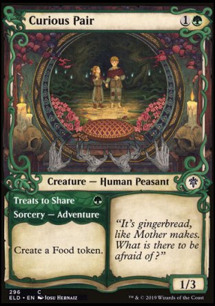 (296) Magic The Gathering Throne of Eldraine: Extras Single: Curious Pair // Treats to Share Holo Common