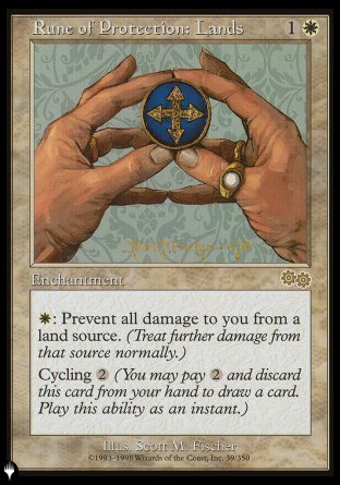 (039) Magic The Gathering The List Single: Rune of Protection: Lands  Rare