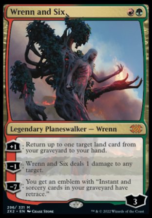 (296) Magic The Gathering Double Masters 2022 Single: Wrenn and Six Holo Mythic