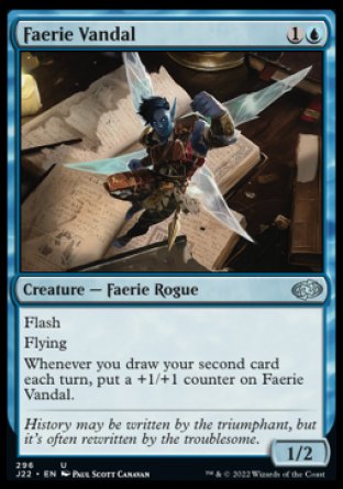 (296) Magic The Gathering Jumpstart 2022 Single: Faerie Vandal Holo Uncommon
