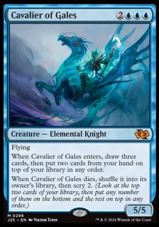 (296) Magic The Gathering Foundations Jumpstart Single: Cavalier of Gales  Mythic