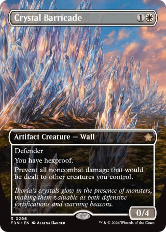 (296) Magic The Gathering Magic: The Gathering Foundations: Extras Single: Crystal Barricade (V.1)  Rare