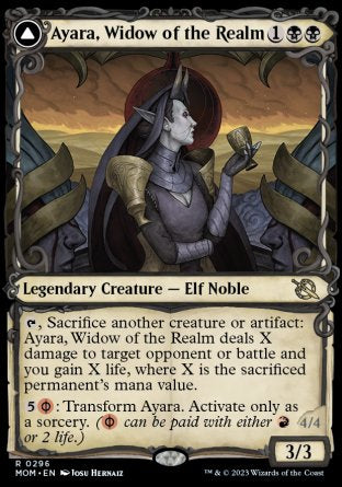 (296) Magic The Gathering March of the Machine: Extras Single: Ayara, Widow of the Realm // Ayara, Furnace Queen Holo Rare