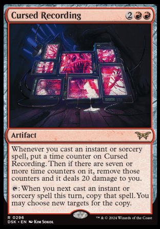 (296) Magic The Gathering Duskmourn: House of Horror: Extras Single: Cursed Recording (V.1)  Rare