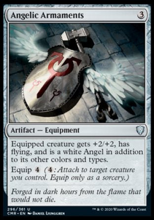 (296/361) Magic The Gathering Commander Legends Single: Angelic Armaments Holo Uncommon