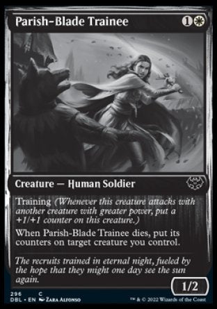 (296) Magic The Gathering Innistrad: Double Feature Single: Parish-Blade Trainee Holo Common