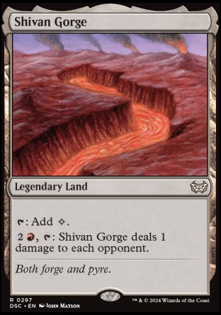 (297) Magic The Gathering Commander: Duskmourn: House of Horror Single: Shivan Gorge  Rare