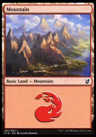 (297) Magic The Gathering Commander 2019 Single: Mountain (V.1)  Land