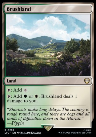 (297) Magic The Gathering Commander: The Lord of the Rings: Tales of Middle-earth Single: Brushland  Rare