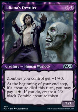 (298) Magic The Gathering Core 2021: Extras Single: Liliana's Devotee Holo Uncommon