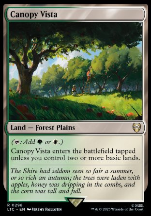 (298) Magic The Gathering Commander: The Lord of the Rings: Tales of Middle-earth Single: Canopy Vista  Rare