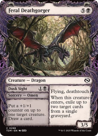 (298) Magic The Gathering Tarkir: Dragonstorm: Extras Single: Feral Deathgorger // Dusk Sight  Common