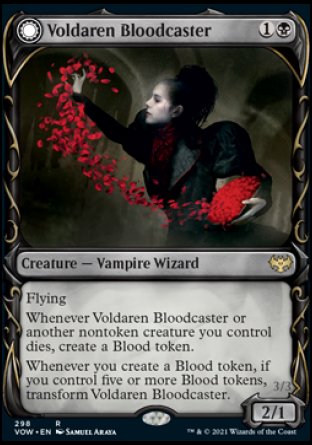 (298) Magic The Gathering Innistrad: Crimson Vow: Extras Single: Voldaren Bloodcaster // Bloodbat Summoner (V.1) Holo Rare