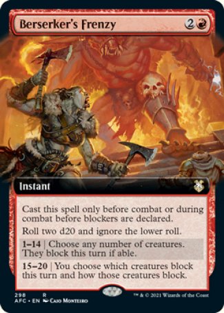 (298) Magic The Gathering Commander: Adventures in the Forgotten Realms: Extras Single: Berserker's Frenzy  Rare