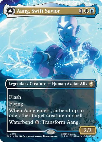(298) Magic The Gathering Magic: The Gathering | Avatar: The Last Airbender: Extras Single: Aang, Swift Savior // Aang and La, Ocean's Fury (V.1)  Rare