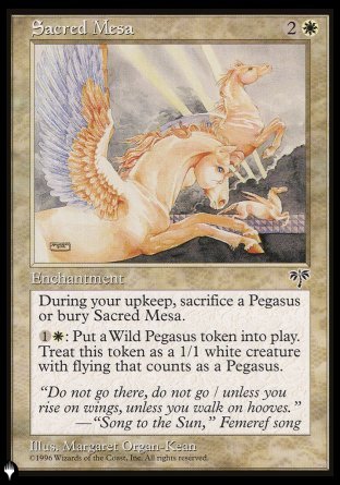 (037) Magic The Gathering The List Single: Sacred Mesa  Rare